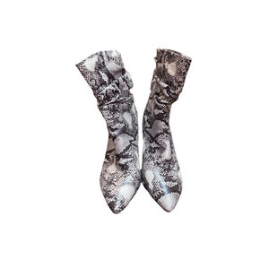 Bebe Faux Snakeskin Slouch Booties-8M